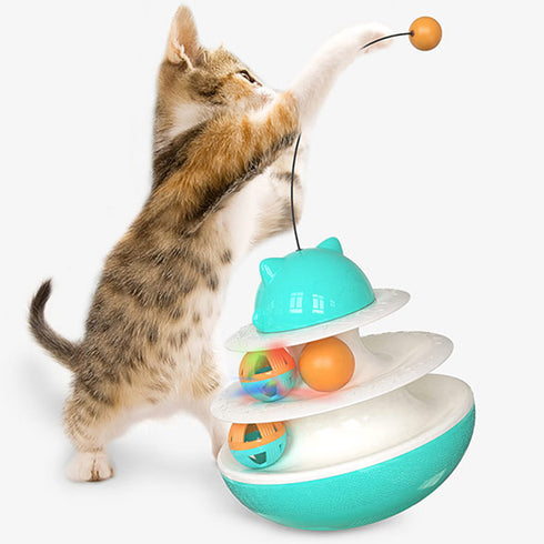 Cat Toy Tumbler Three-Layer Rotating Ball Orbital Ball Toy